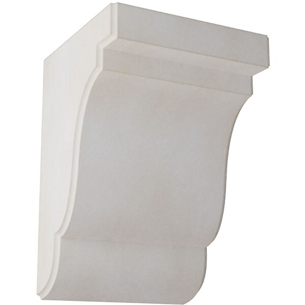 Ekena Millwork 5 1/4"W x 5"D x 7 1/2"H Bedford Wood Vintage Decor Bracket, Chalk Dust White BKTWD05X05X08BEWH - main